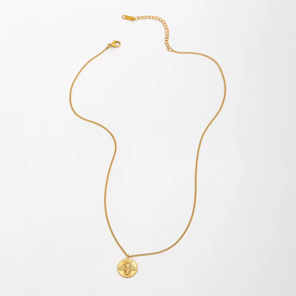Meliora Bee Medallion Necklace