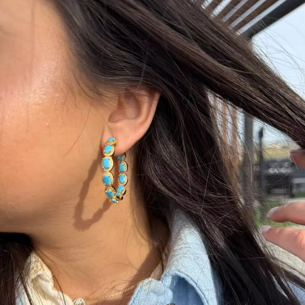 Capri Azure Hoops