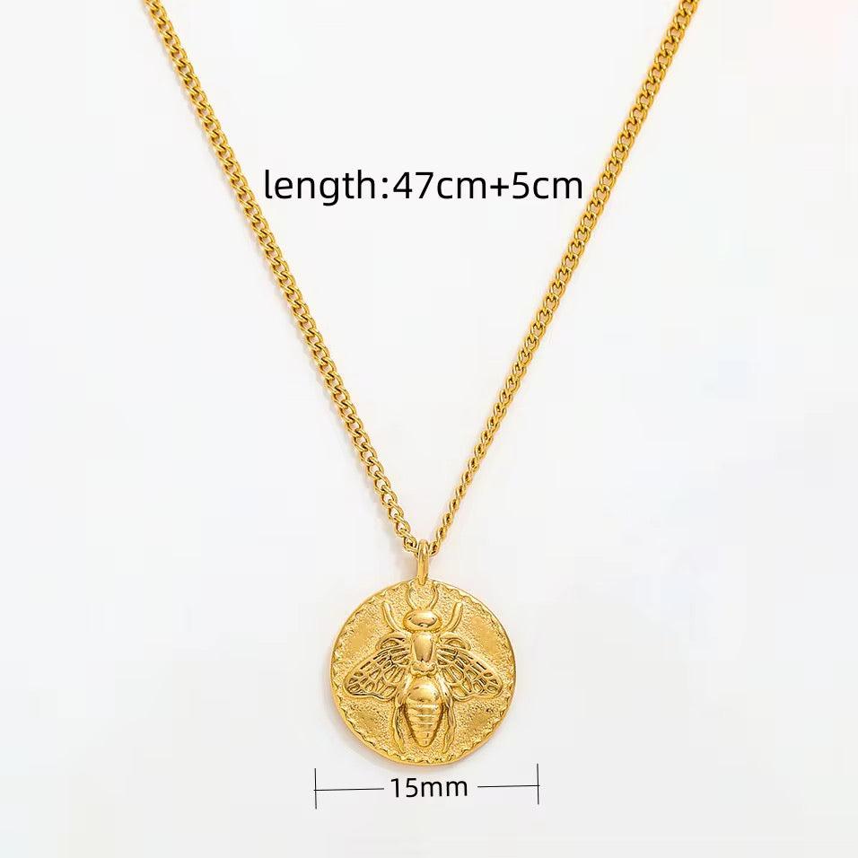 Meliora Bee Medallion Necklace
