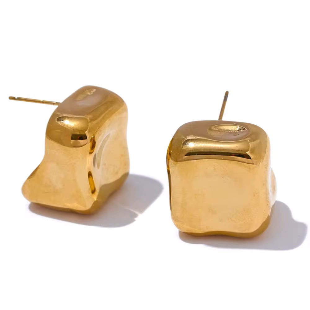 Golden Cube Studs