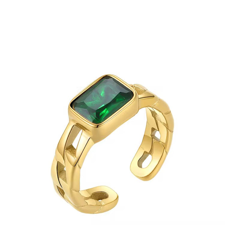Viera Emerald Cuff Ring