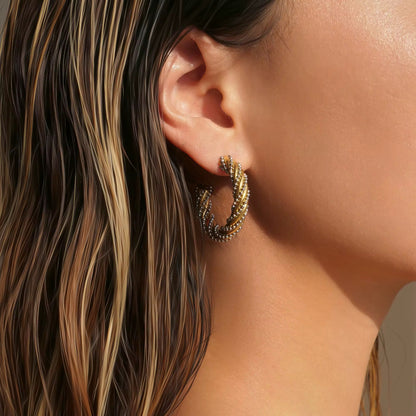 Elena Twisted Hoop Earrings