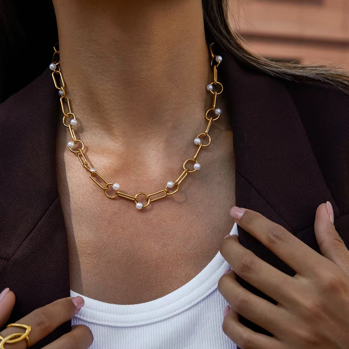 Maren Link & Pearl Necklace