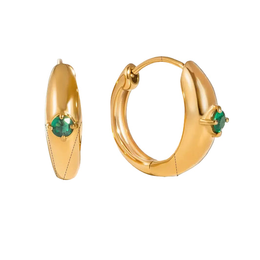 Emerald Whisper Hoops