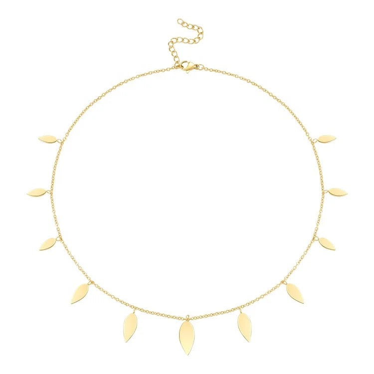 Reflective Leaf Necklace