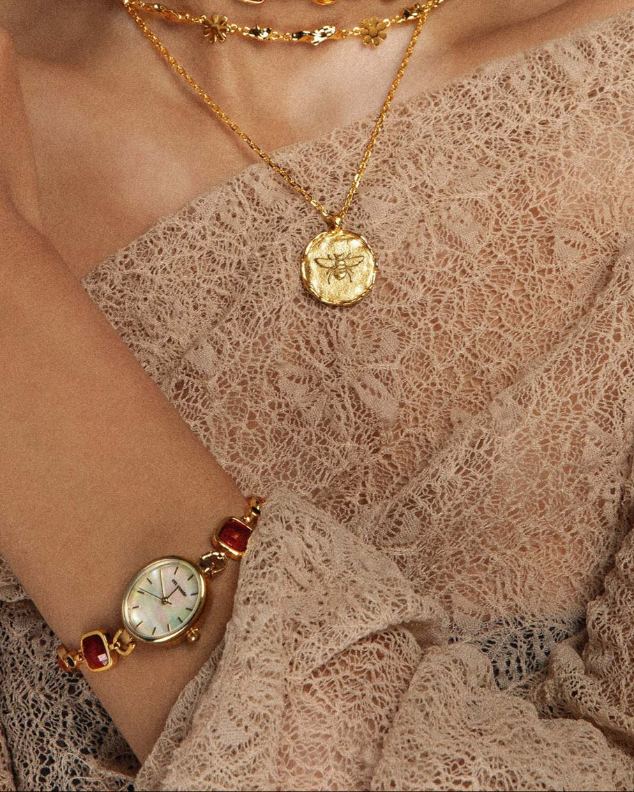 Meliora Bee Medallion Necklace