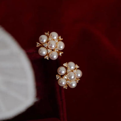 Pearl Cluster Earrings