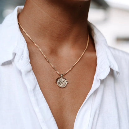 Golden Hour Compass Necklace