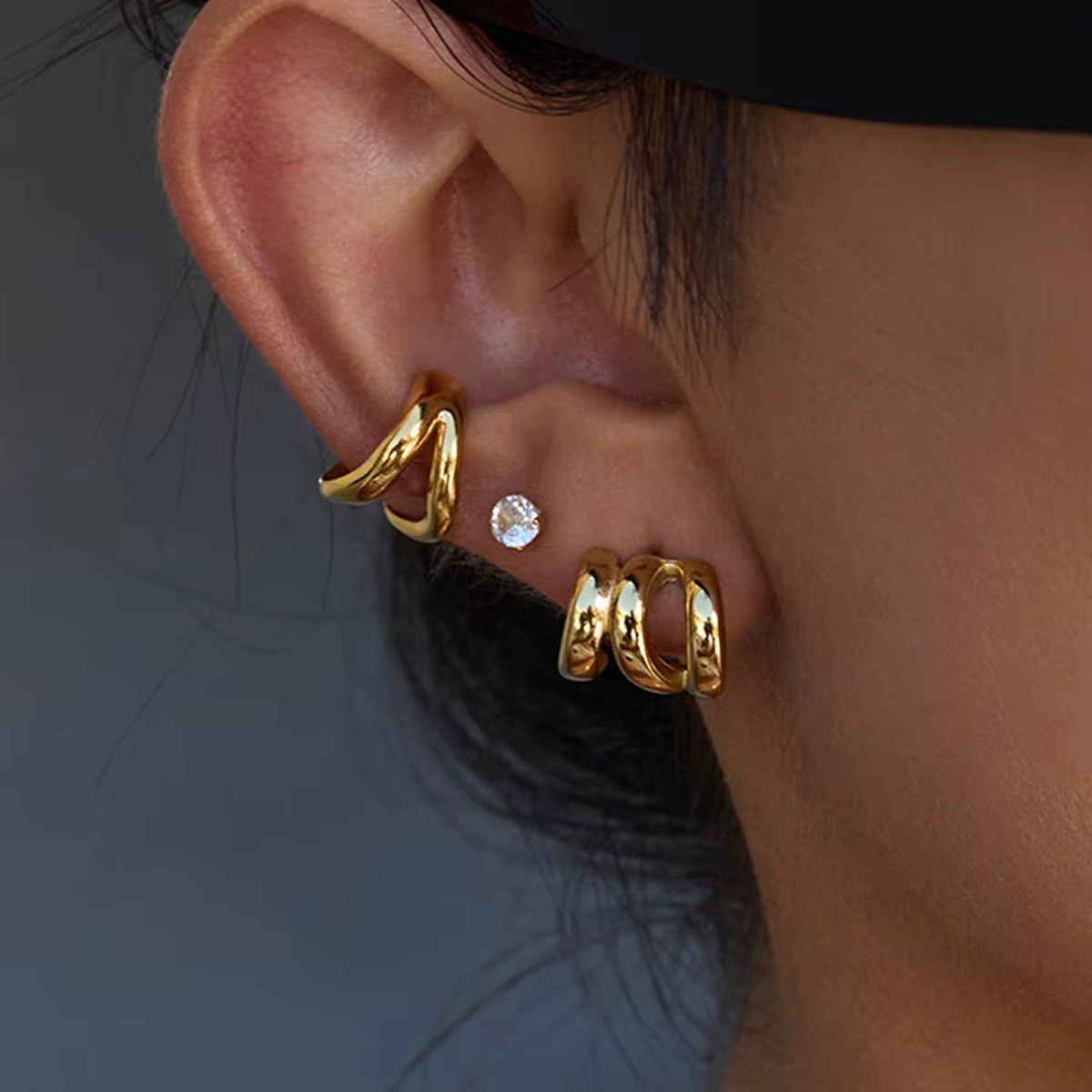 Mira Triple Hoops
