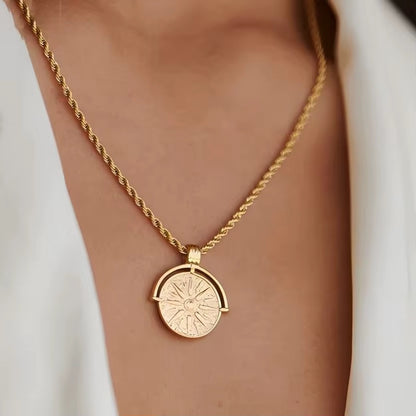 Golden Hour Compass Necklace