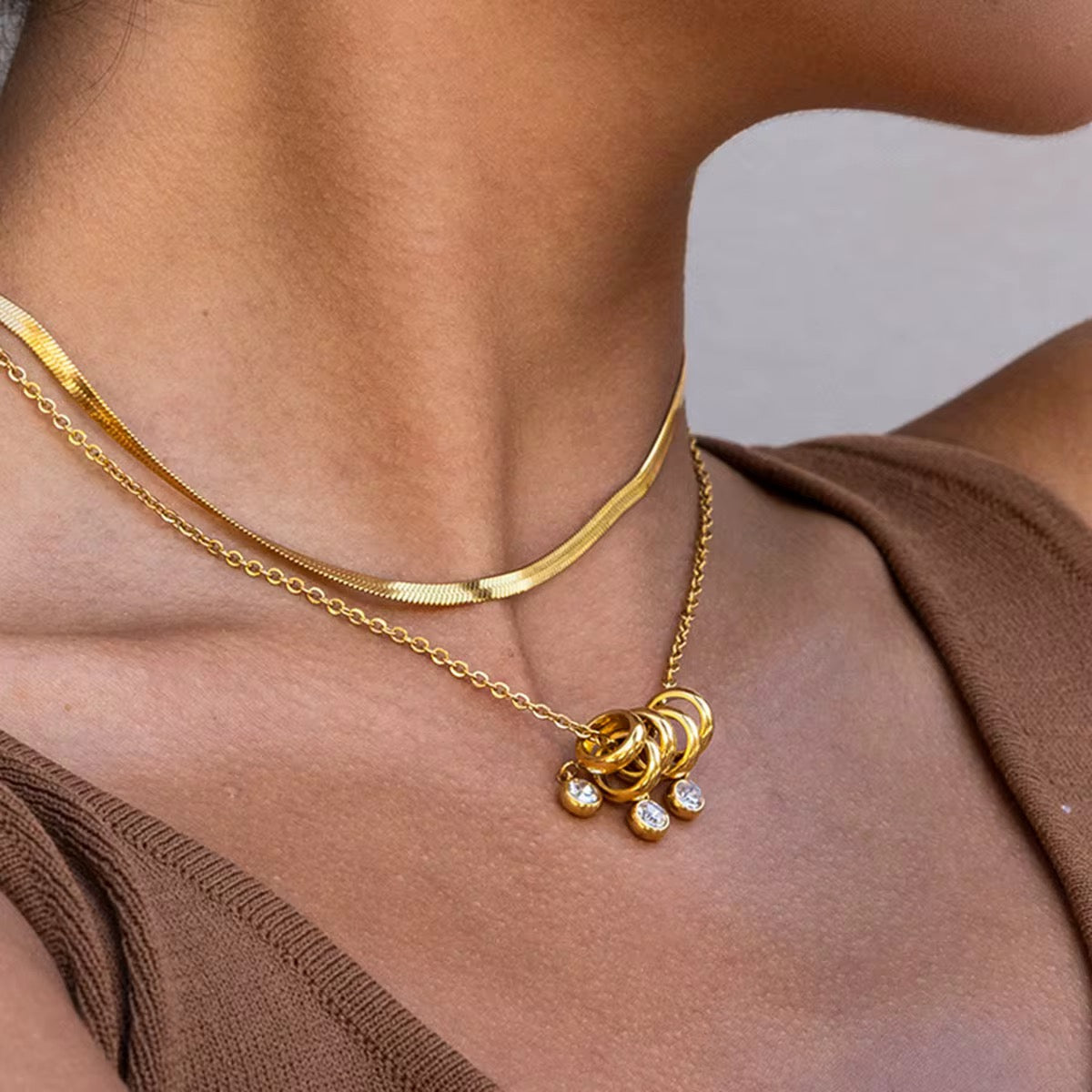 Celeste Charm Cluster Necklace