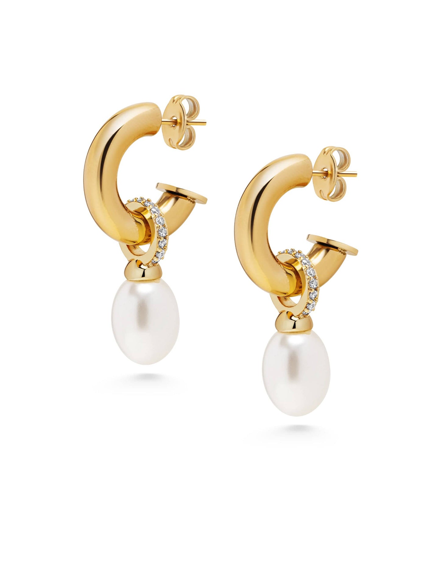Serena Pearl Hoops
