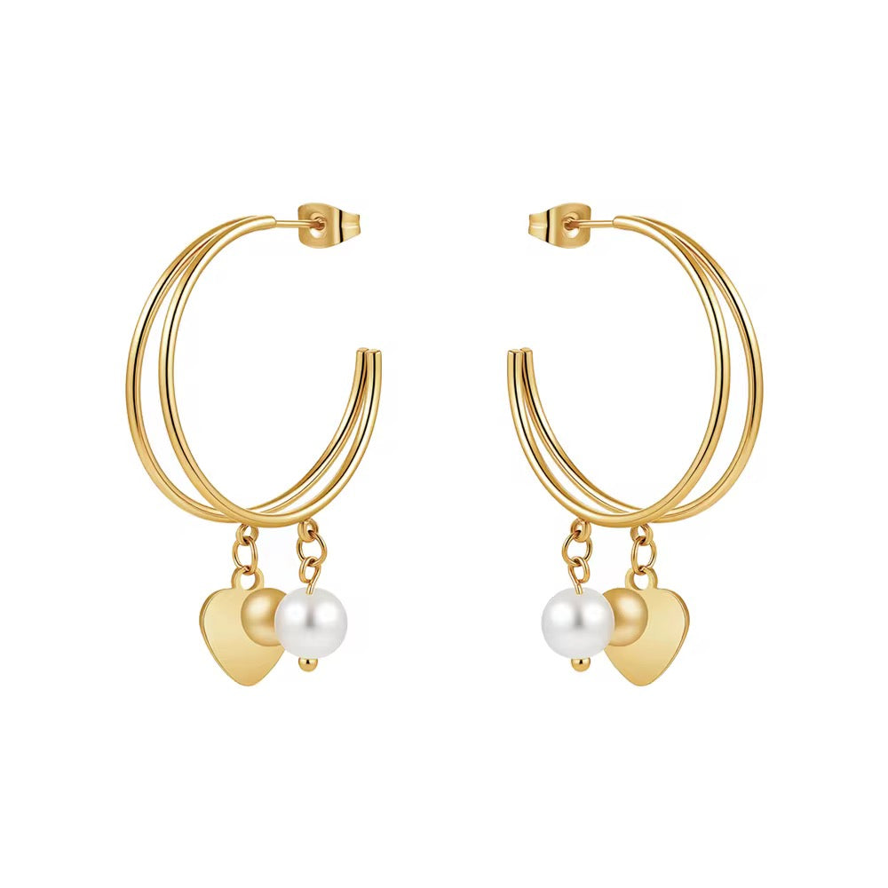 Amour Pearl Hoops