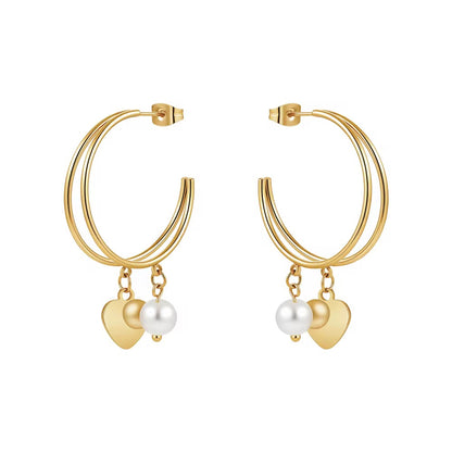 Amour Pearl Hoops