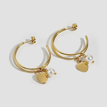 Amour Pearl Hoops