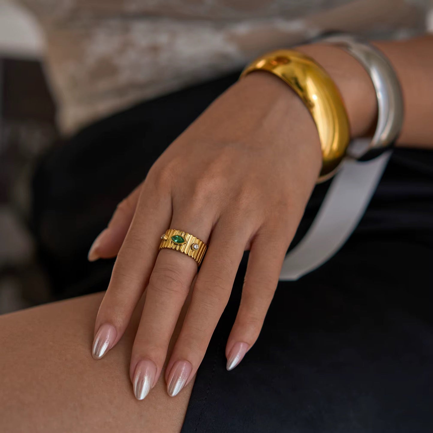 Amani Emerald Trio Ring